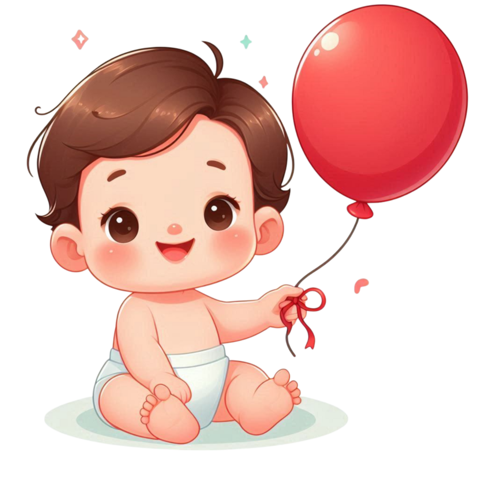 Baby Holding Red Balloon png