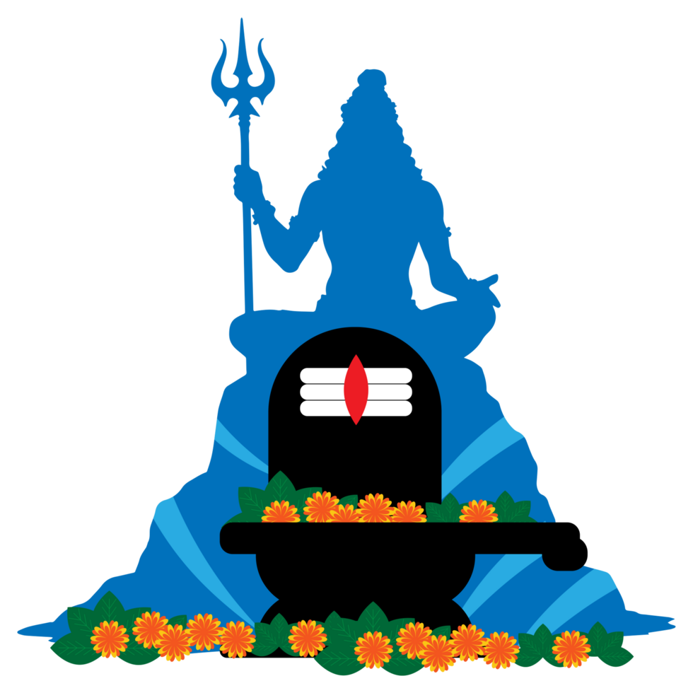 Lord shiva with a flower pot and a flower png
