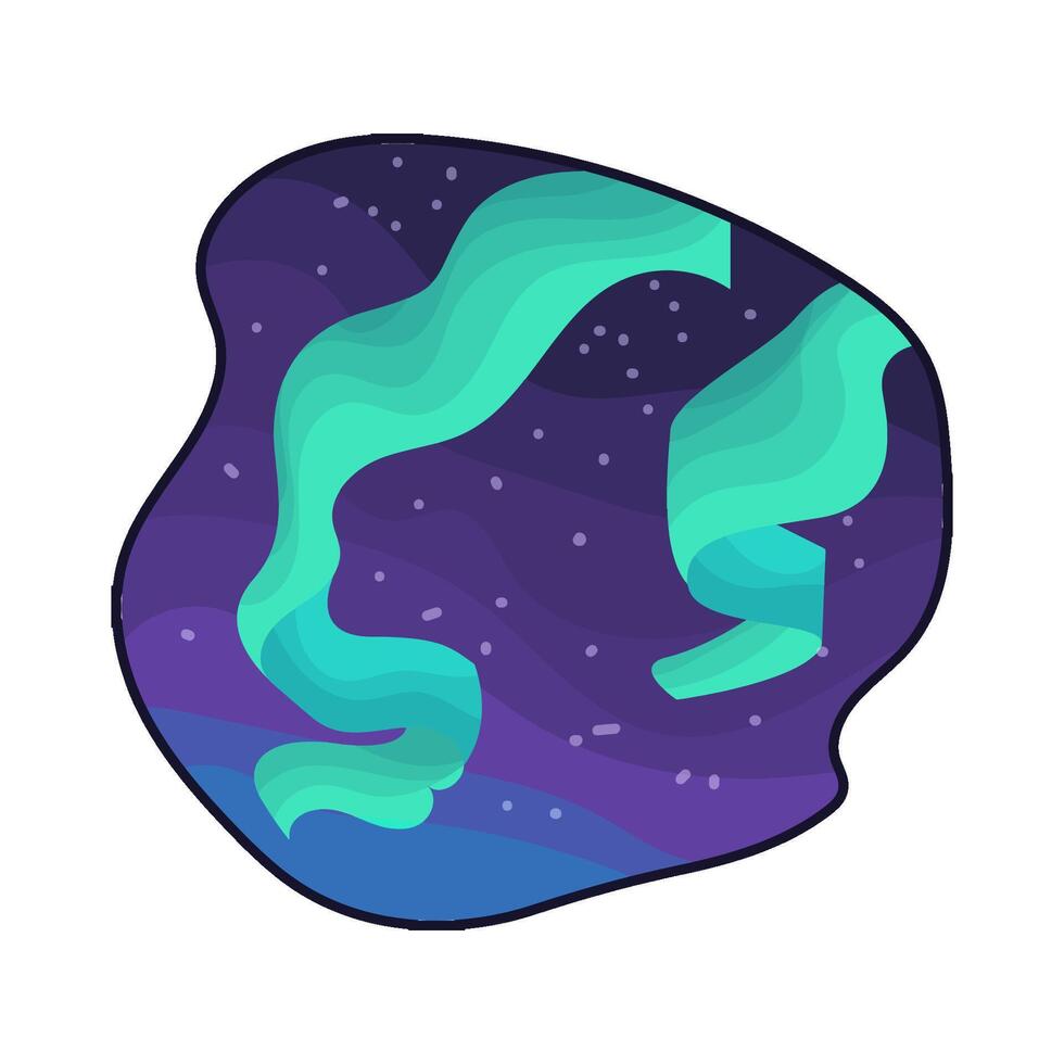 aurora borealis illustration vector
