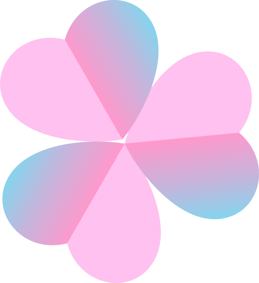 Sweet flower pastel gradient color layer png