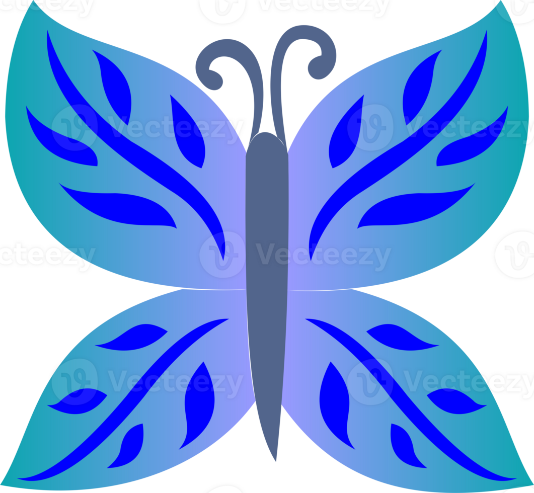 Blue tone deep sea color of butterfly png