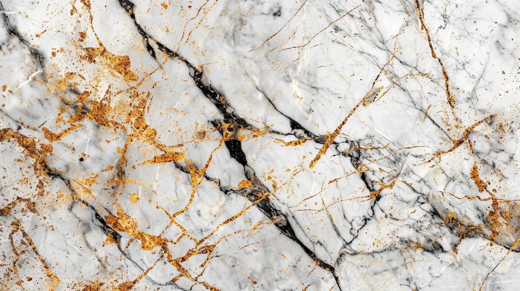Elegant White Marble with Gold Veins and Cracks photo