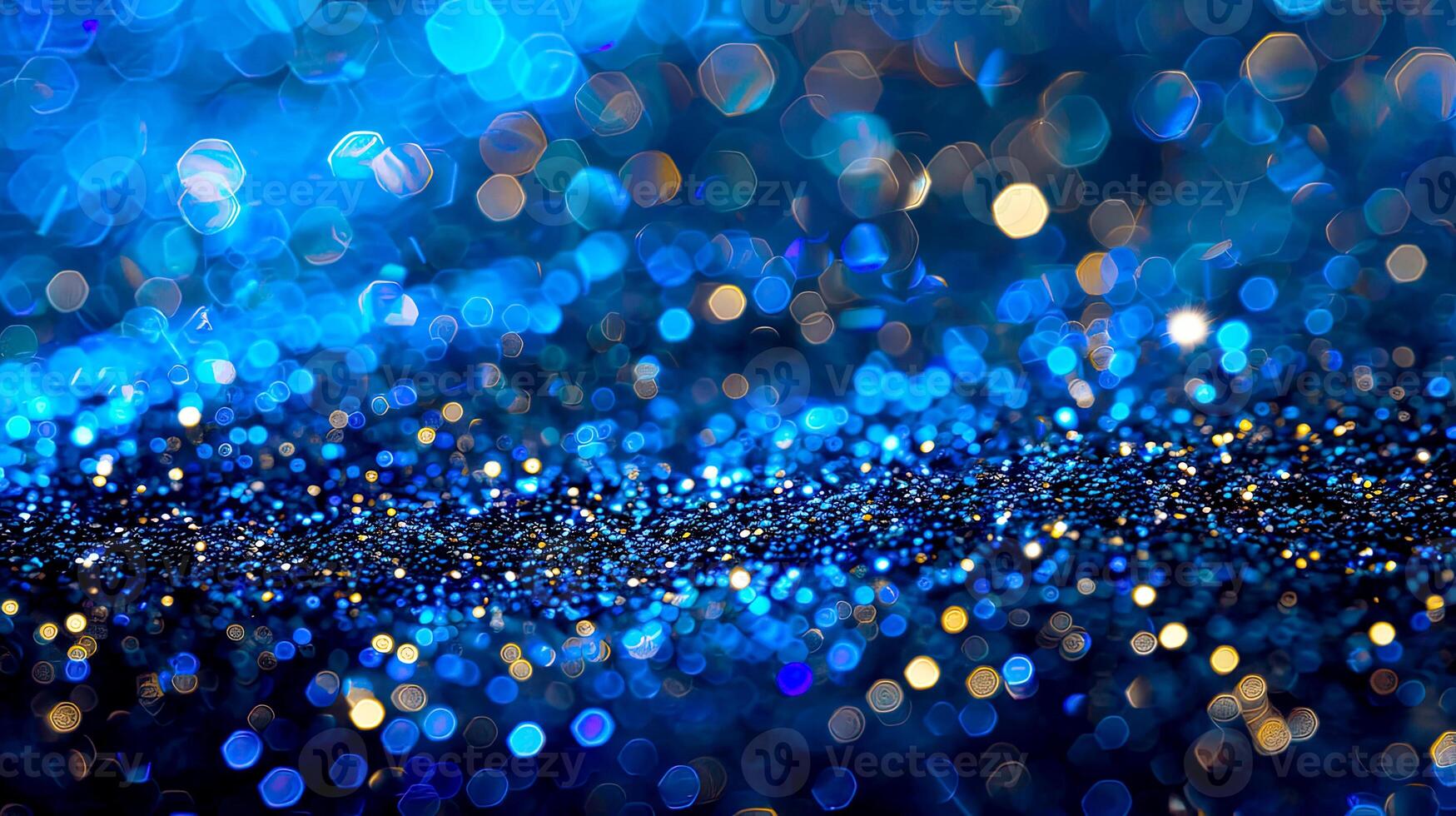 Closeup of blue glitter texture with bokeh effect, vibrant abstract background perfect for festive, party, and celebration themes. photo