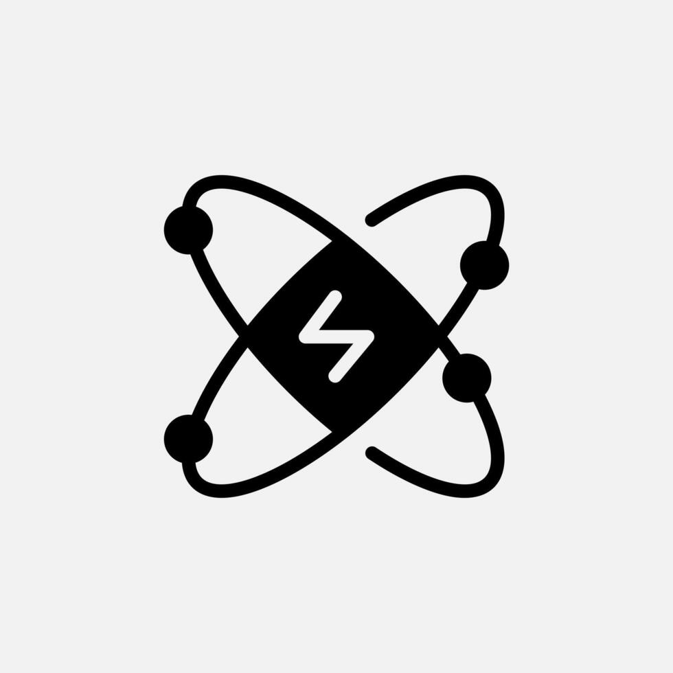 Atom Energy icon semi solid, free energy, ecology, renewable and green energy concept. Glyph icon. vector
