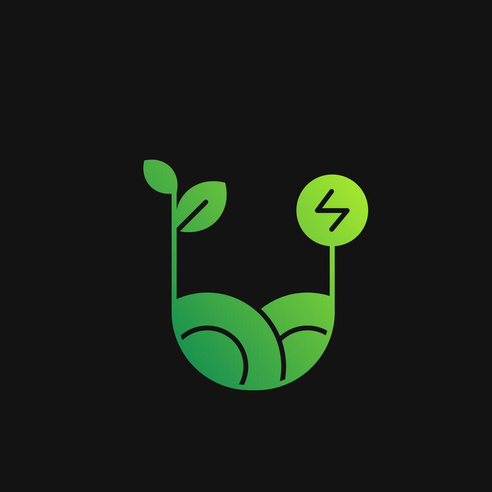 Garden and eco energy icon solid gradient, free energy, ecology, renewable and green energy concept. Gradient Solid icon. vector