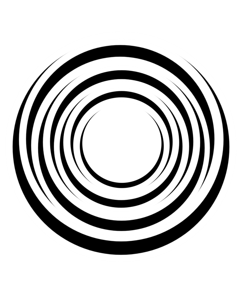 A black and white circular design with white lines png