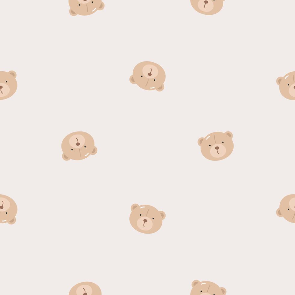 Seamless pattern with cute teddy bear. Flat background. Kids design. Creative texture for fabric, wrapping, textile, wallpaper, apparel vector
