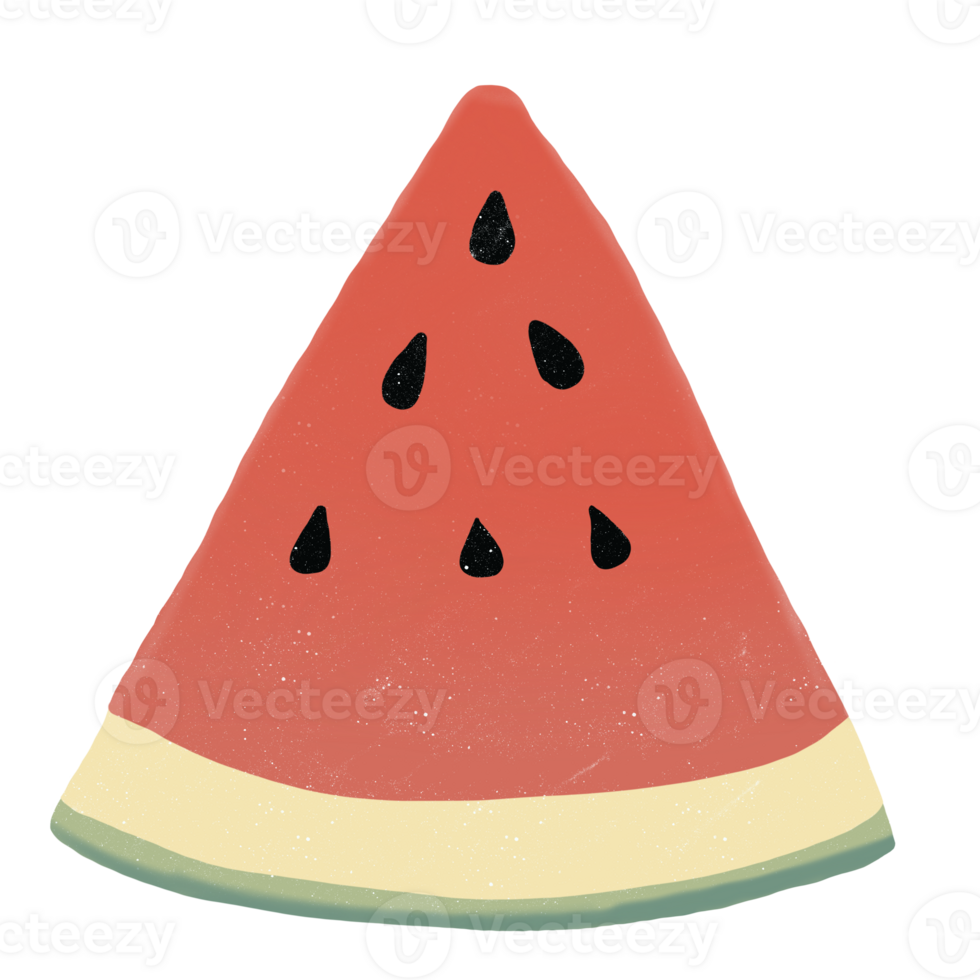 Hand drawn watermelon Slice ,illustration transparent background png