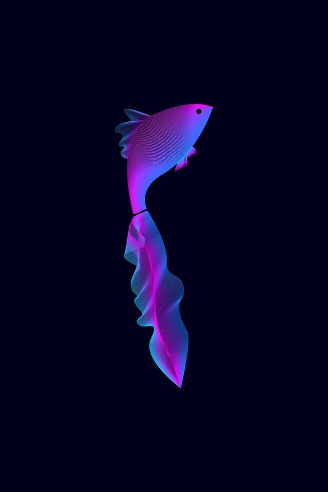 Blended colorful neon fish vector