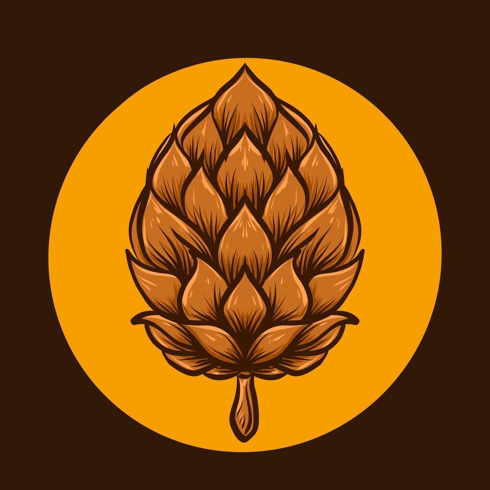 flat design image of hops fruit vector