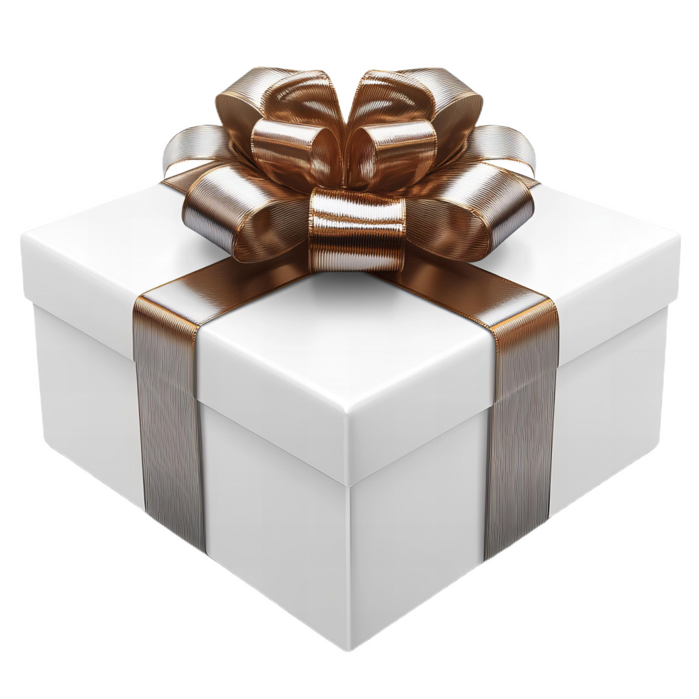 beautifully wrapped gift box with shiny ribbon, perfect for special occasions. This elegant design adds touch of luxury and excitement to any celebration png