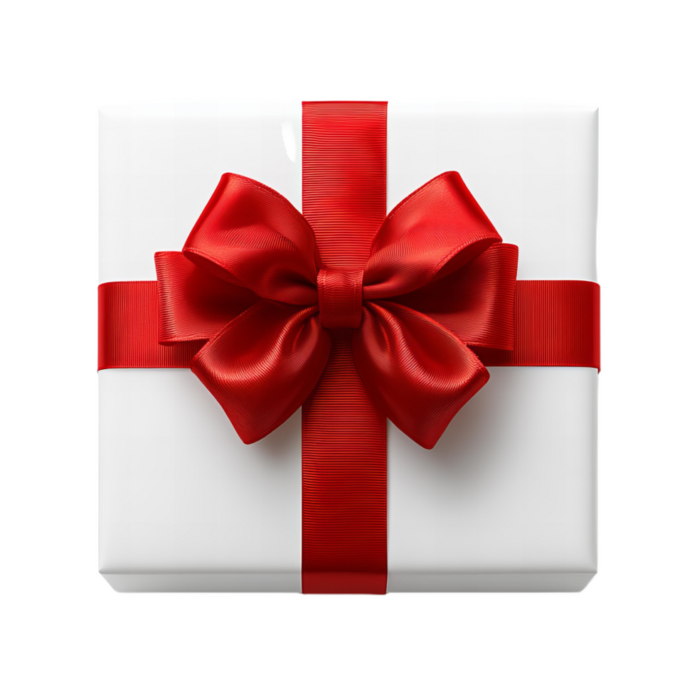 charming gift box with red bow, perfect for Valentine Day celebrations. This elegant design adds touch of romance and joy to any occasion png