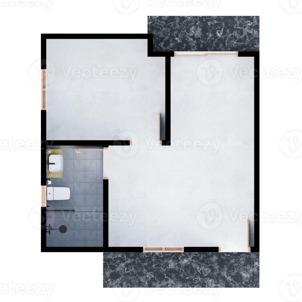 Empty 3D Floor plan of a home, 3D rendering png