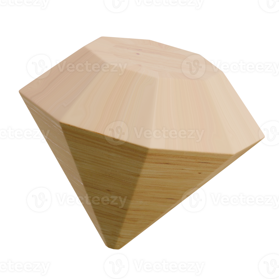 Gem 3D Wooden Abstract Shape Icon png