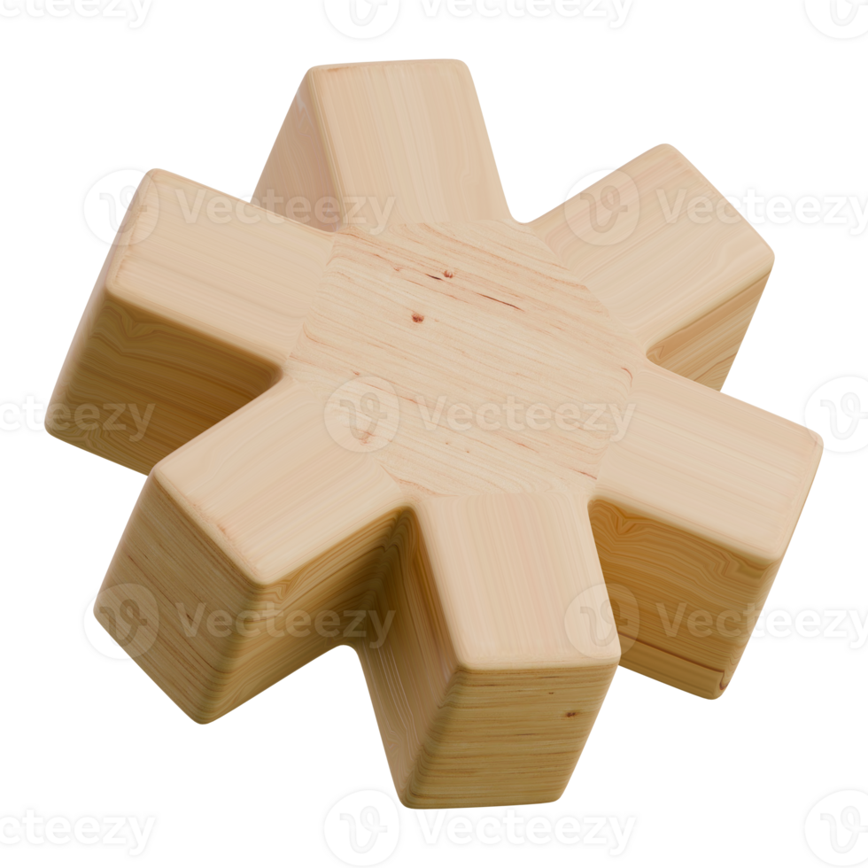Flower ball 2 3D Wooden Abstract Shape Icon png