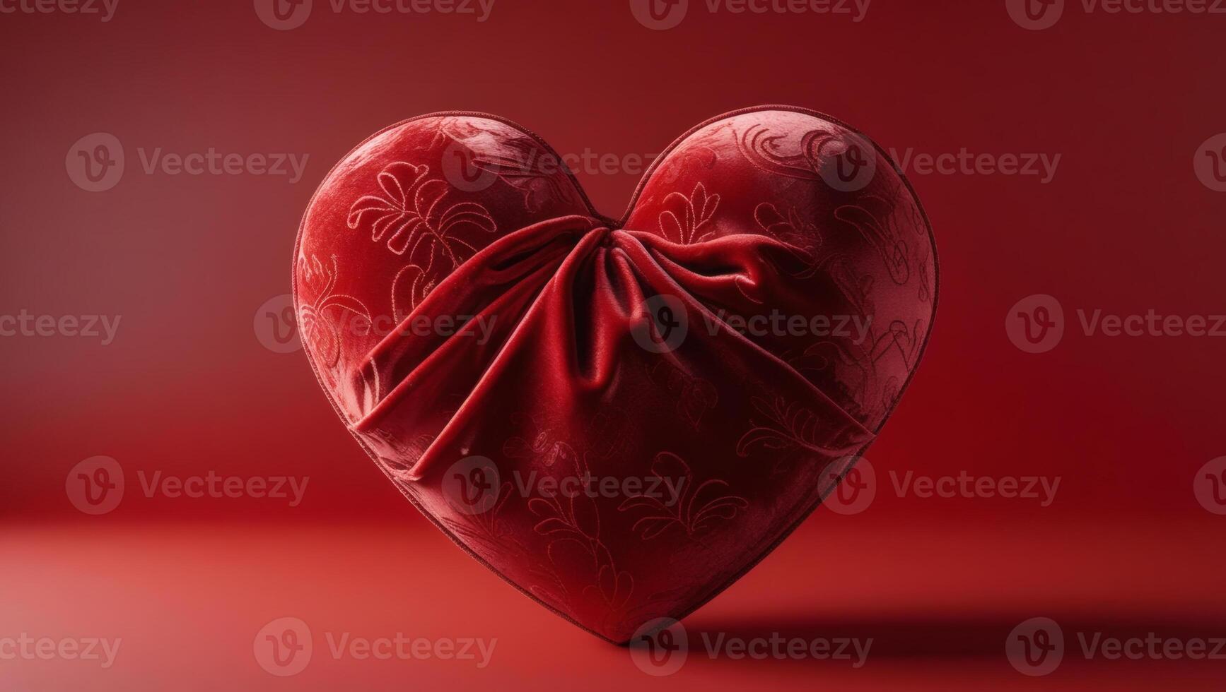 a red heart shaped box on a red background photo