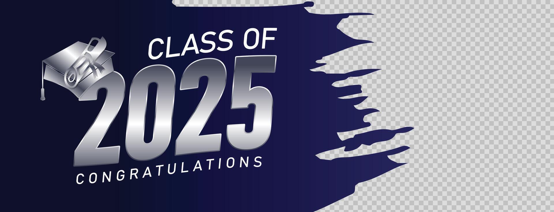 Class of 2025 graduation design with bold typography and creative background elements vector