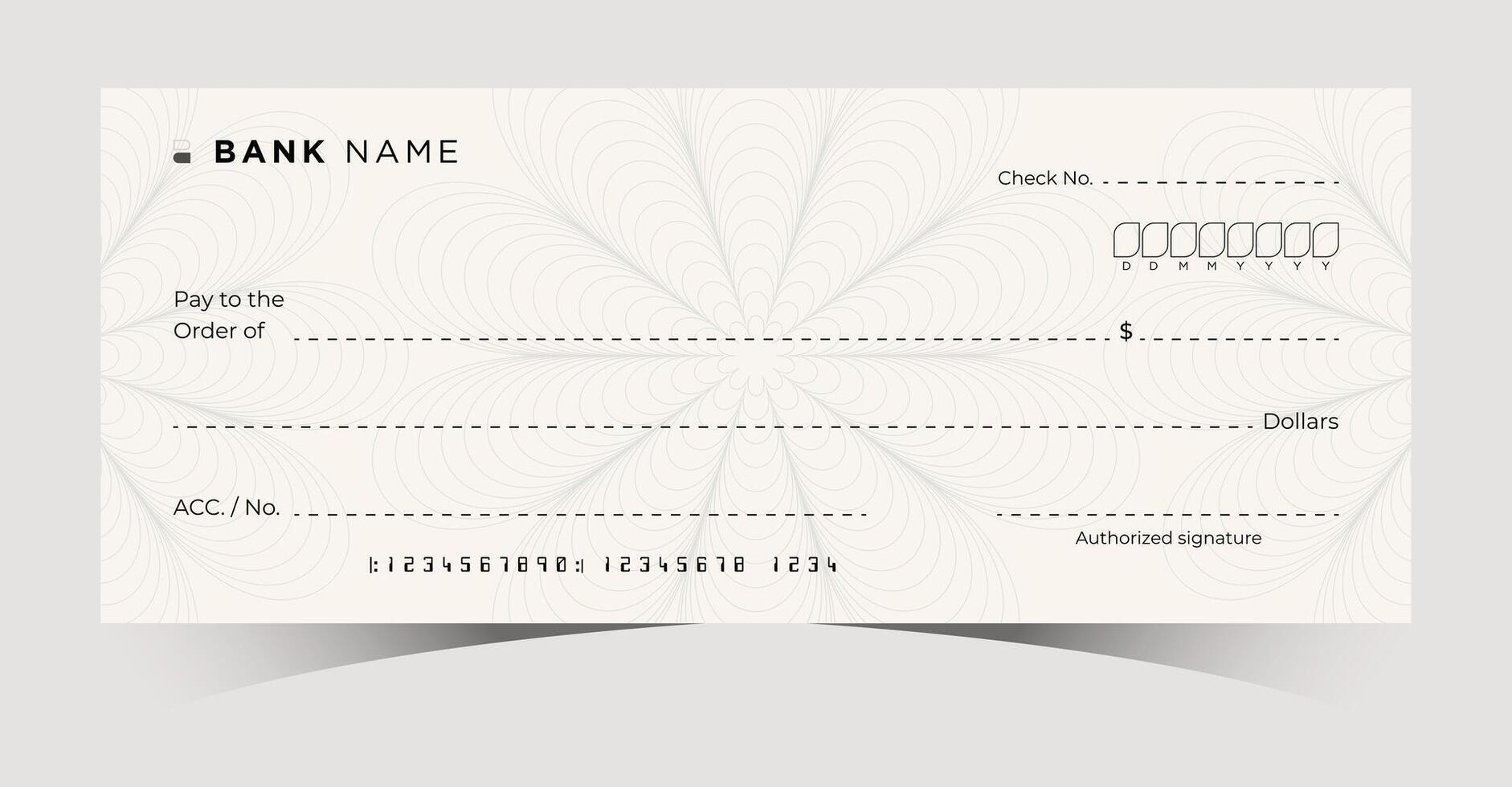Minimalist check design with a clean layout and modern touch, suitable for professional uses vector