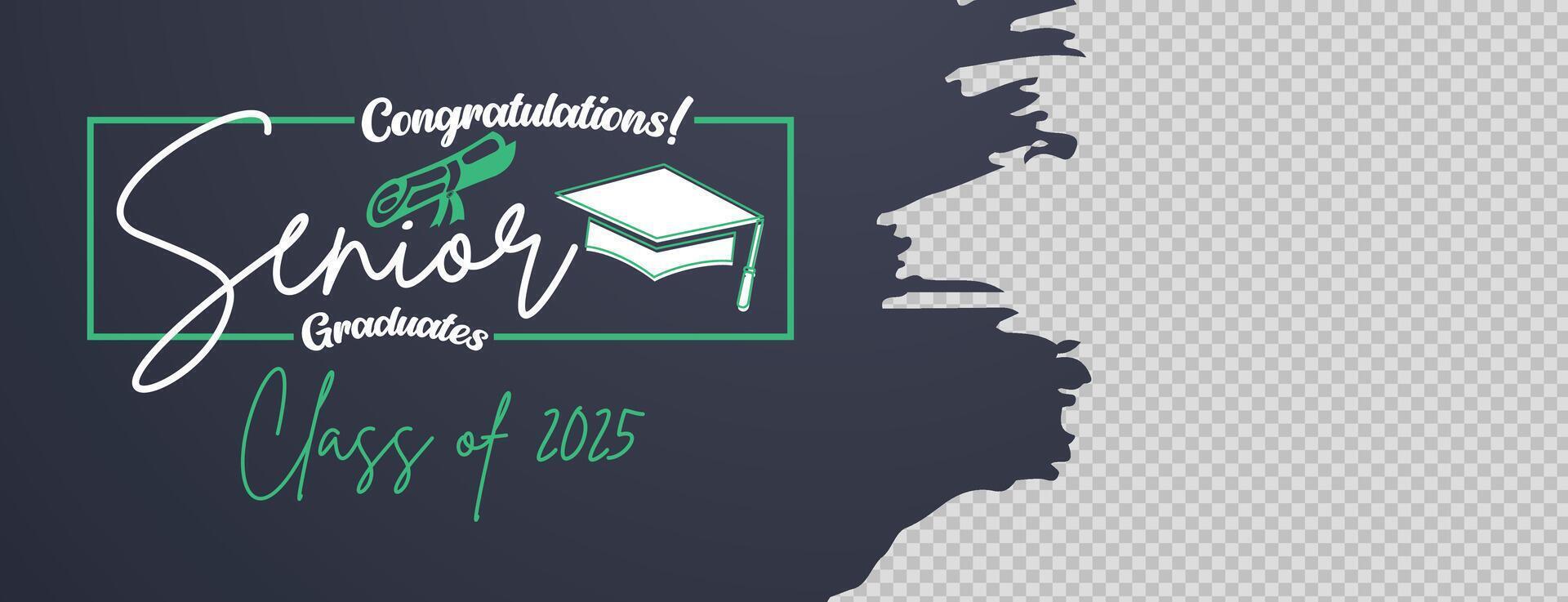 Congratulations senior design with a graduation cap and the year, ideal for graduation celebrations vector