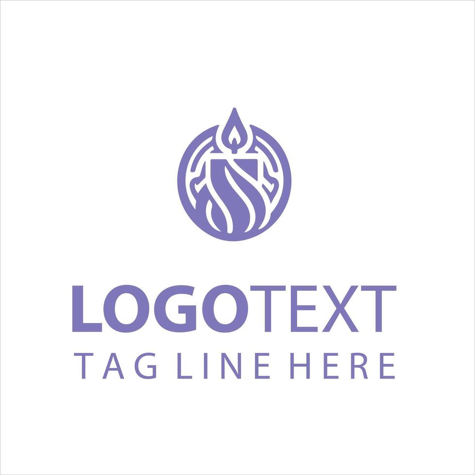 Eternal Light candle logo vector