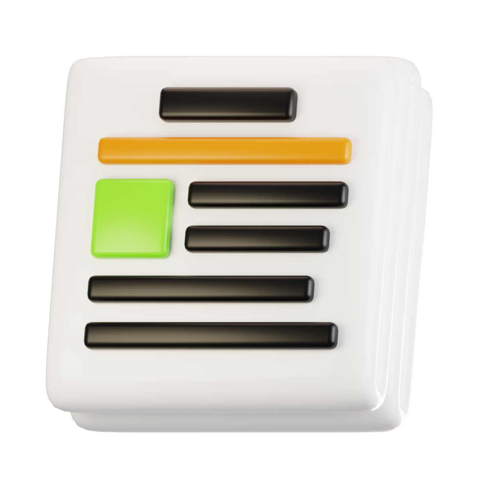 3d rendering general user interface icon concept. 3d render news icon png