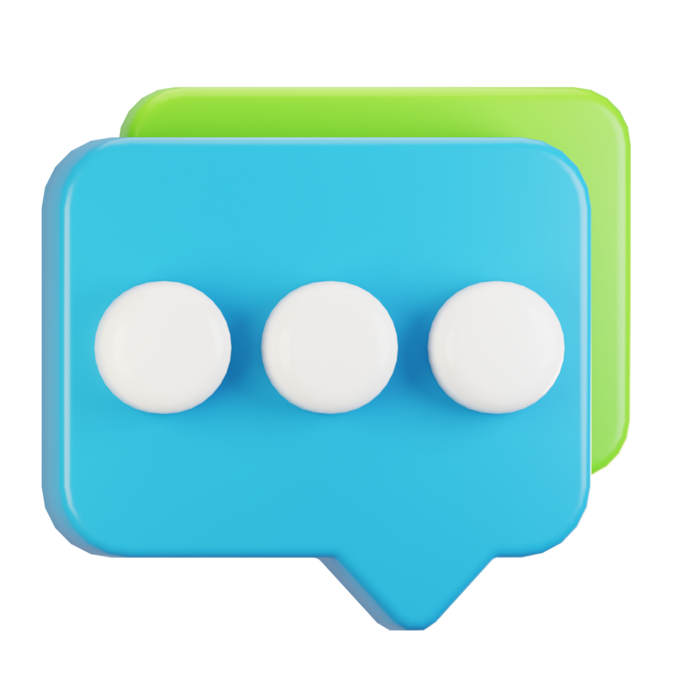 3d rendering general user interface icon concept. 3d render message icon png