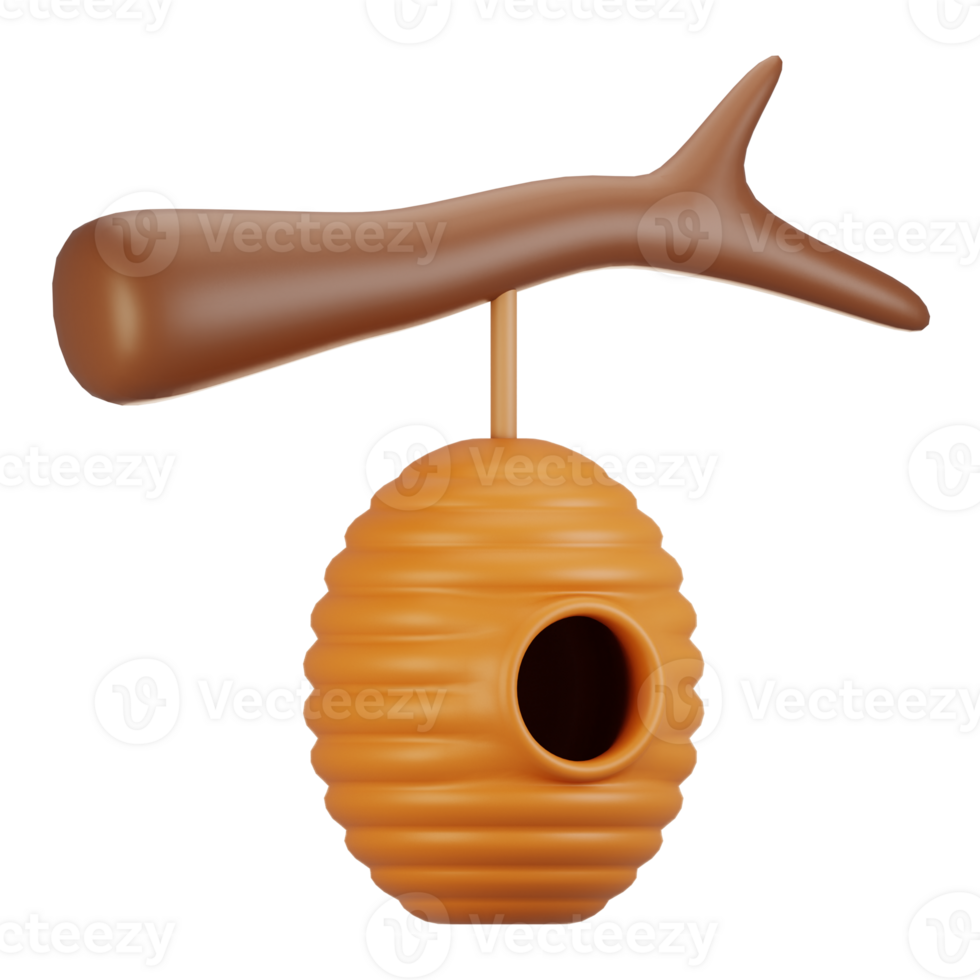 3d rendering autumn icon concept. 3d render bee hive icon png