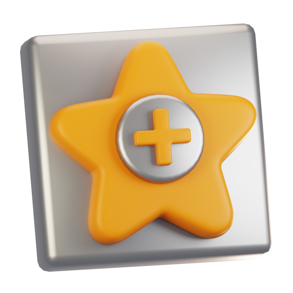3d rendering general user interface icon concept. 3d render favorite icon png