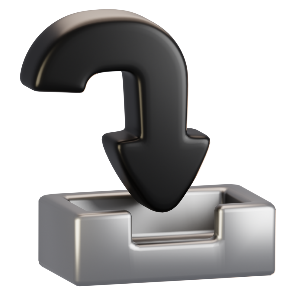 3d rendering general user interface icon concept. 3d render download icon png