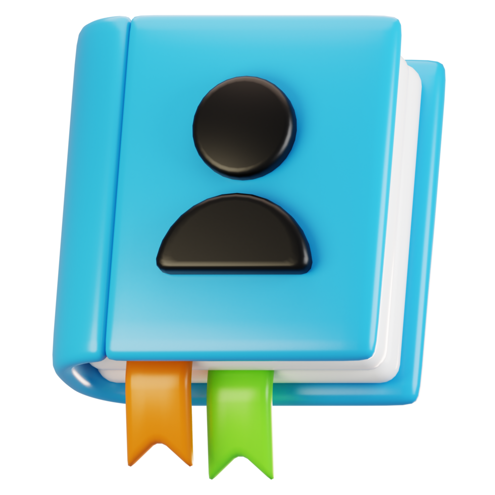 3d rendering general user interface icon concept. 3d render contact icon png