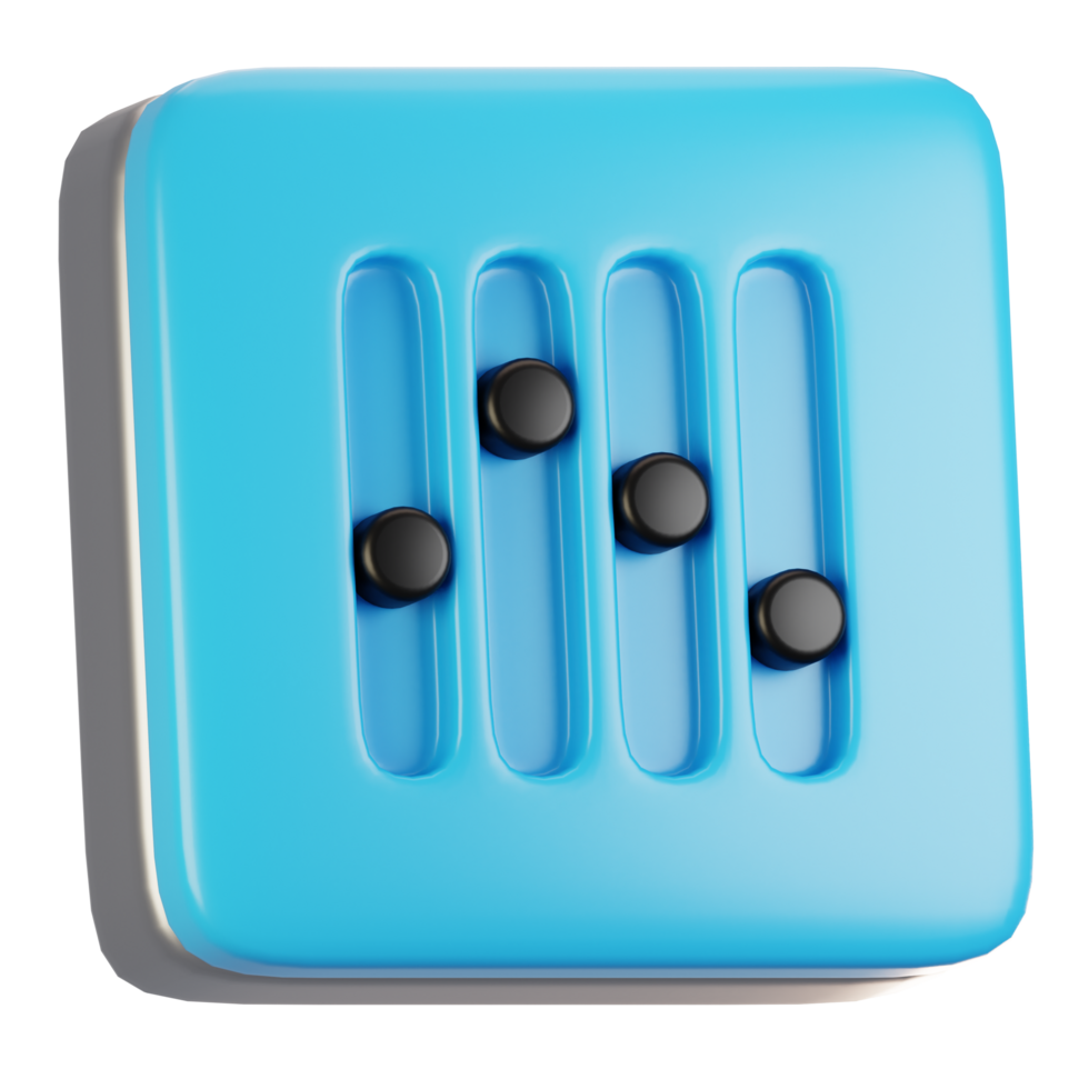 3d rendering general user interface icon concept. 3d render equalizer icon png