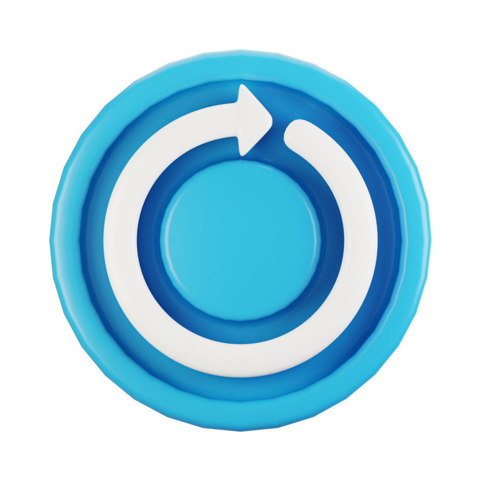 3d rendering general user interface icon concept. 3d render refresh icon png