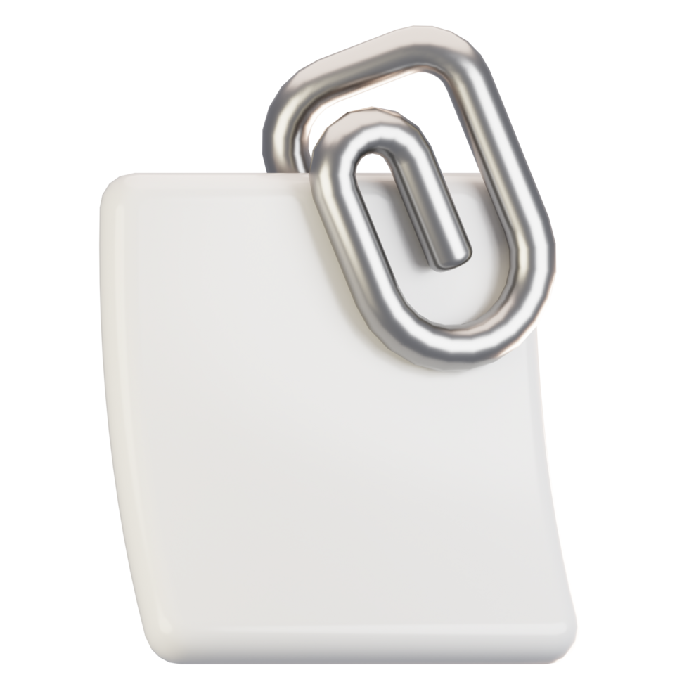 3d rendering general user interface icon concept. 3d render attachment icon png