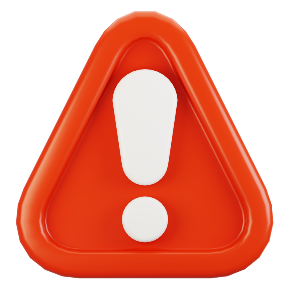 3d rendering general user interface icon concept. 3d render warning icon png