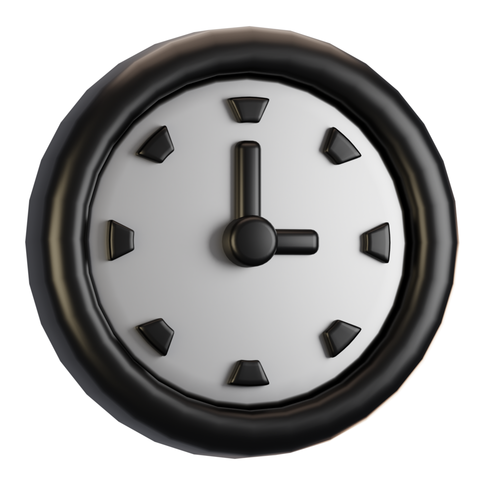 3d rendering general user interface icon concept. 3d render clock icon png