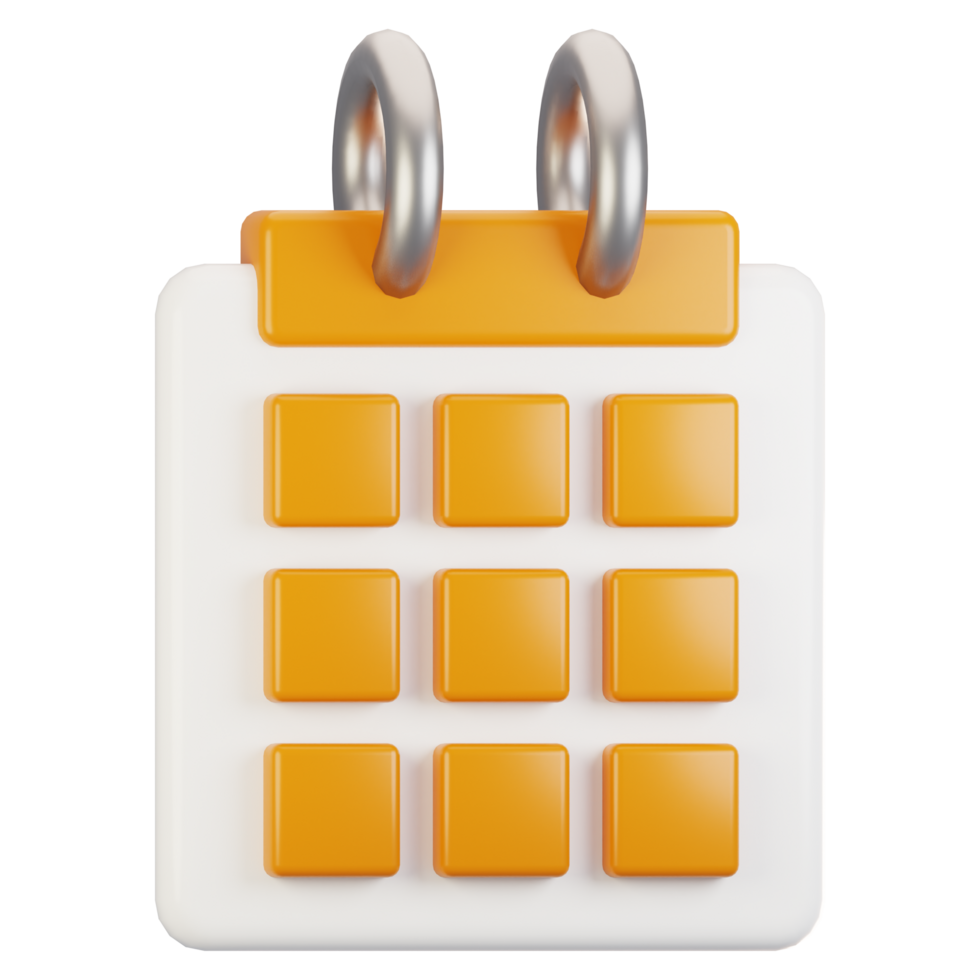 3d rendering general user interface icon concept. 3d render calendar icon png