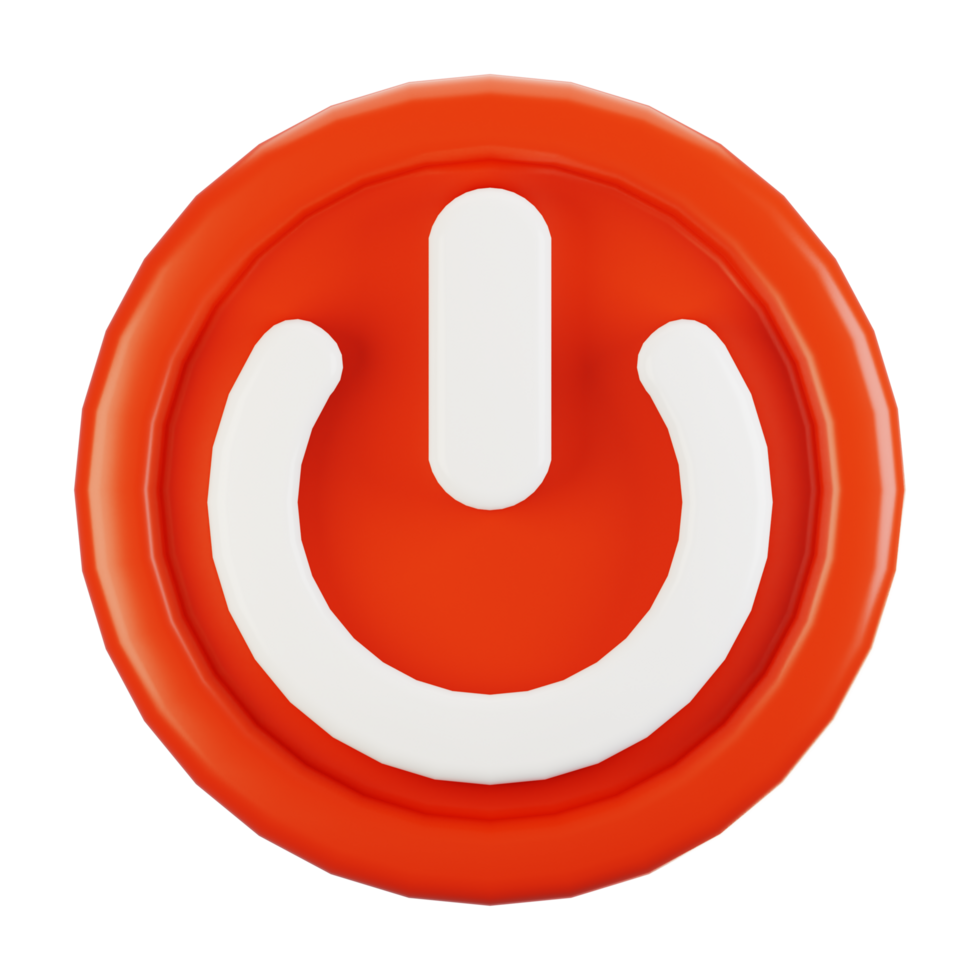 3d rendering general user interface icon concept. 3d render power icon png