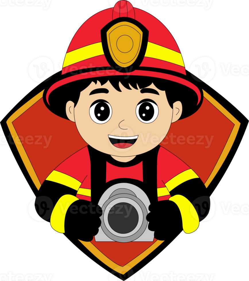cartoon fireman taking camera clipart png