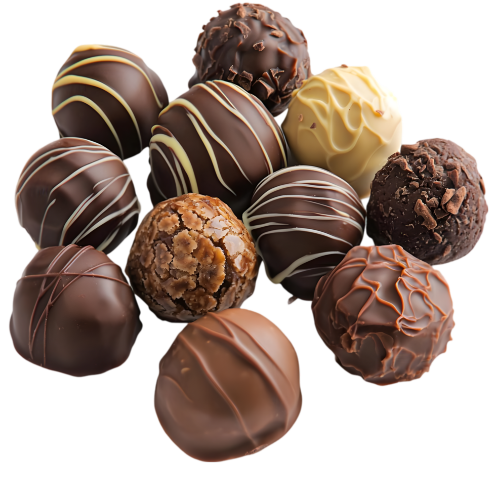 Chocolate Truffles with Smooth Cocoa Coating png
