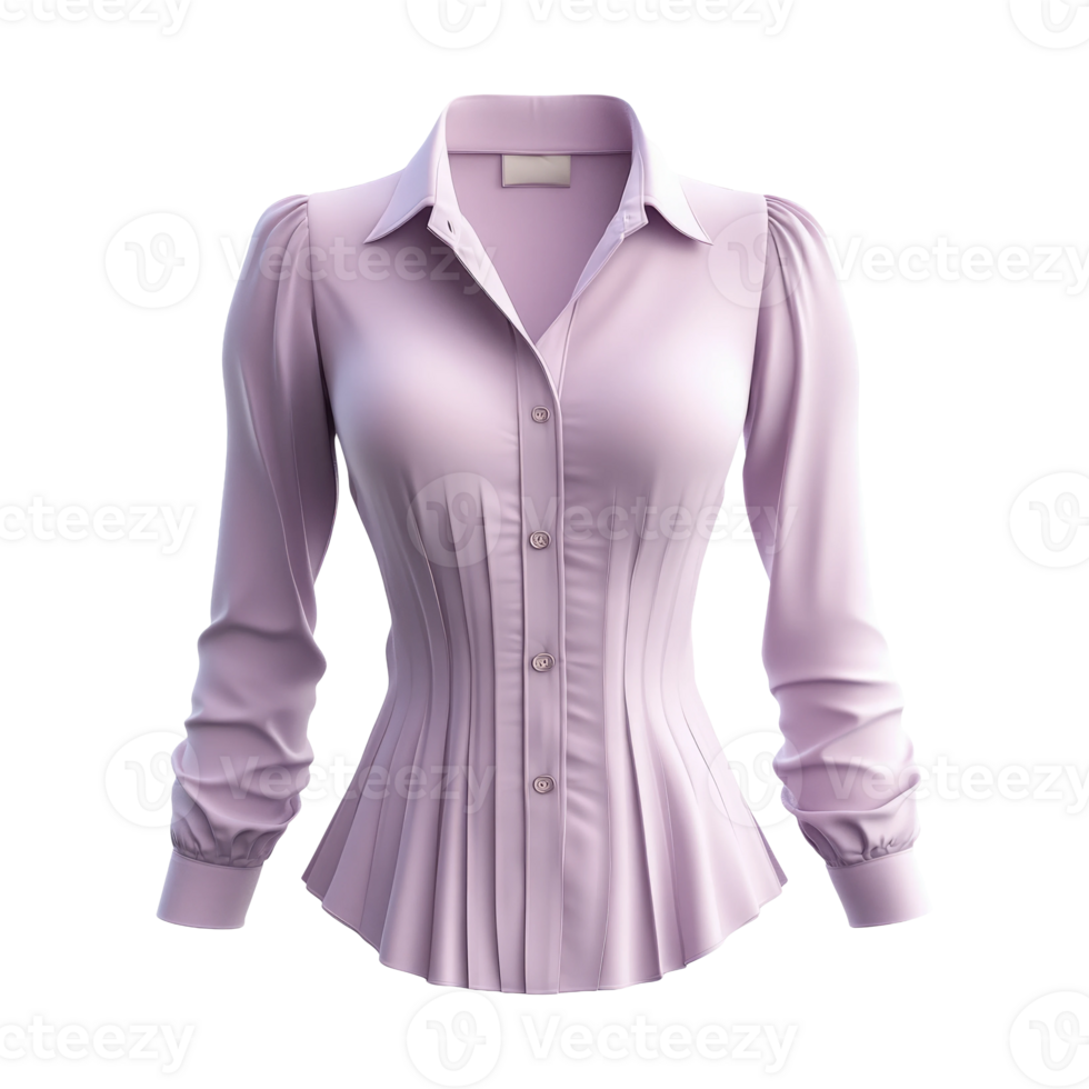 Elegant Long Sleeve Blouse on Transparent Background png