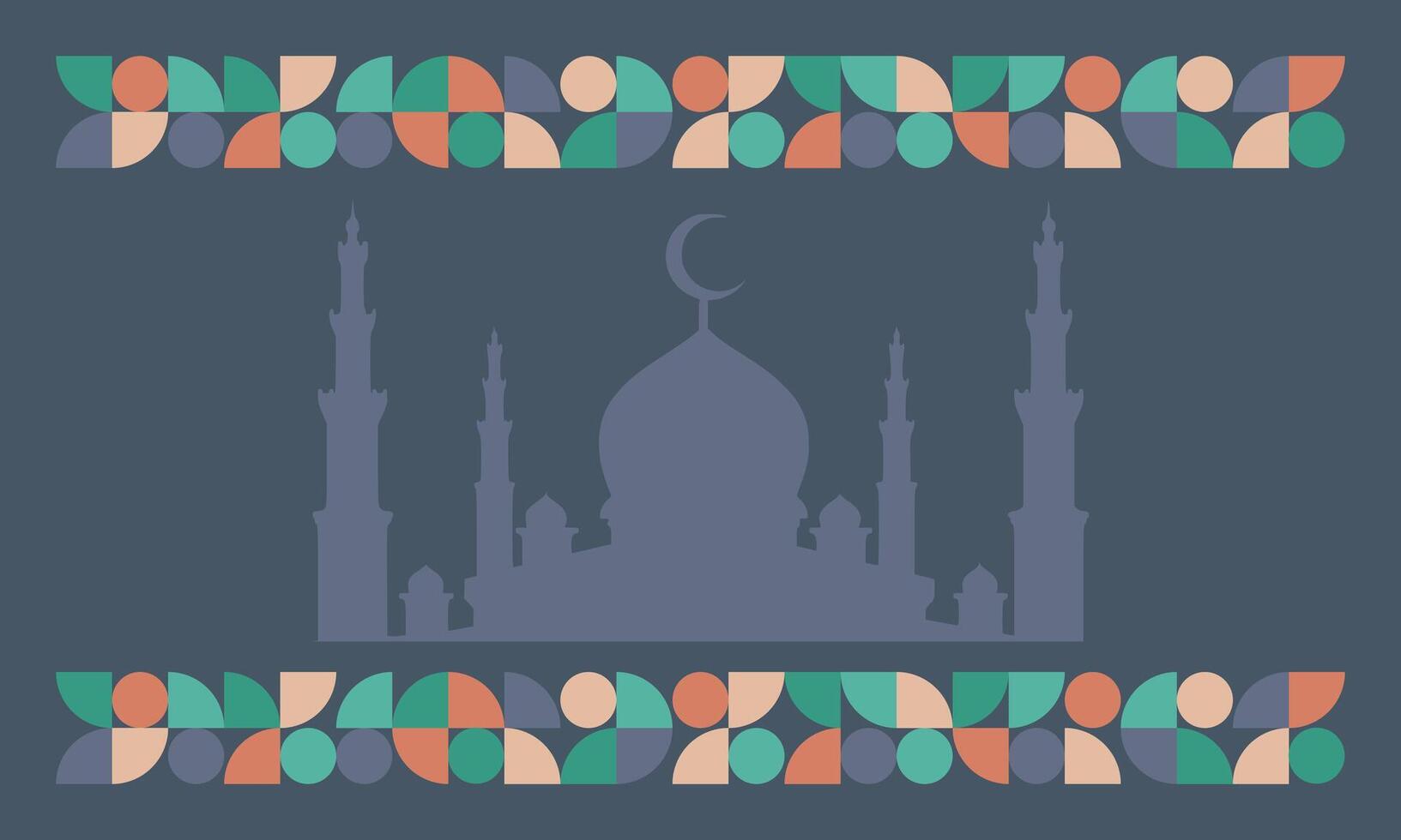 Greeting card and banner template theme of Islamic event for wallpaper design. Poster, media banner. vector