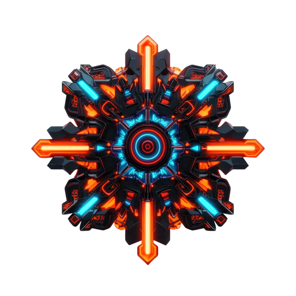 Mandala art featuring contrasting neon colors and intricate details, showcasing vibrant design with central circular element and radiating patterns that evoke energy and creativity png