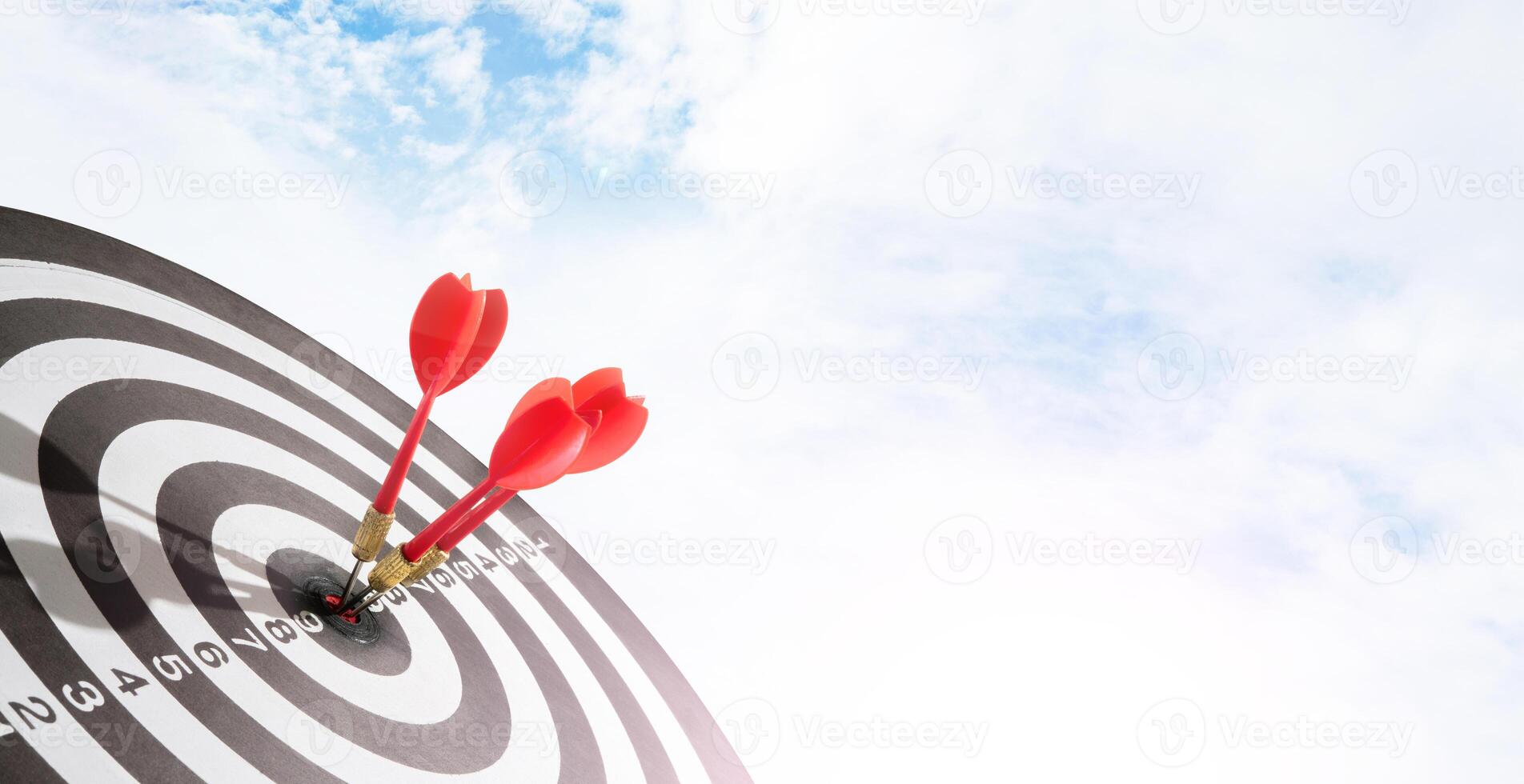 three darts copy space with sky background photo