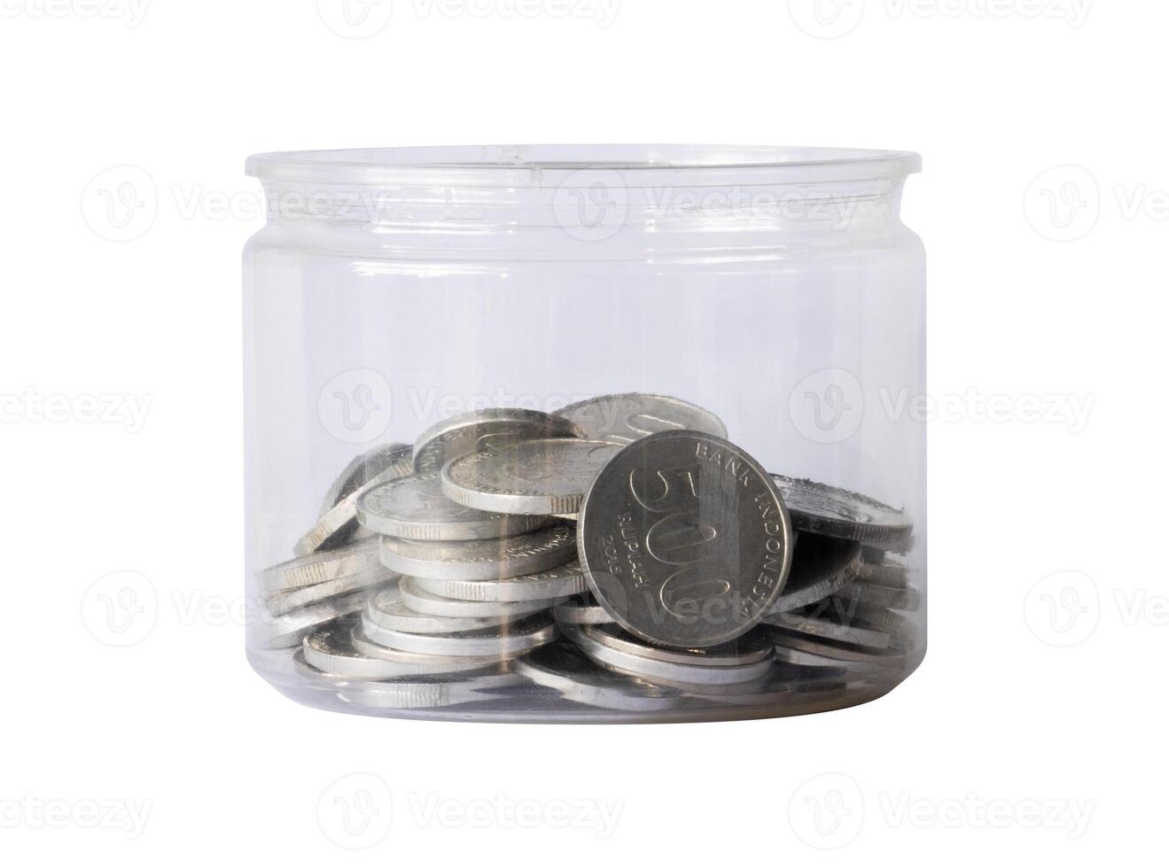 Jar with coin for financial saving concept photo