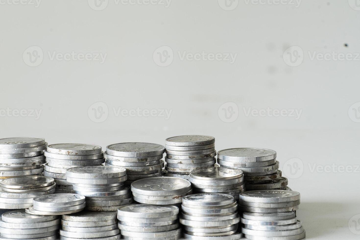 abstract stack of coins for copy space photo
