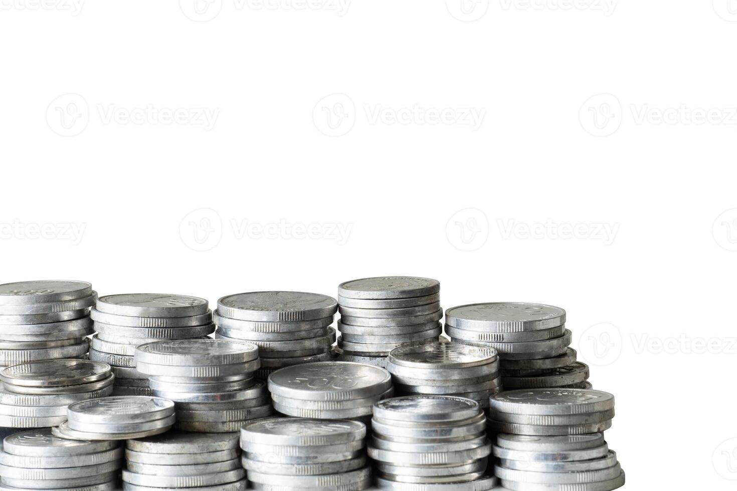 Stack of coin for copy space isolated photo
