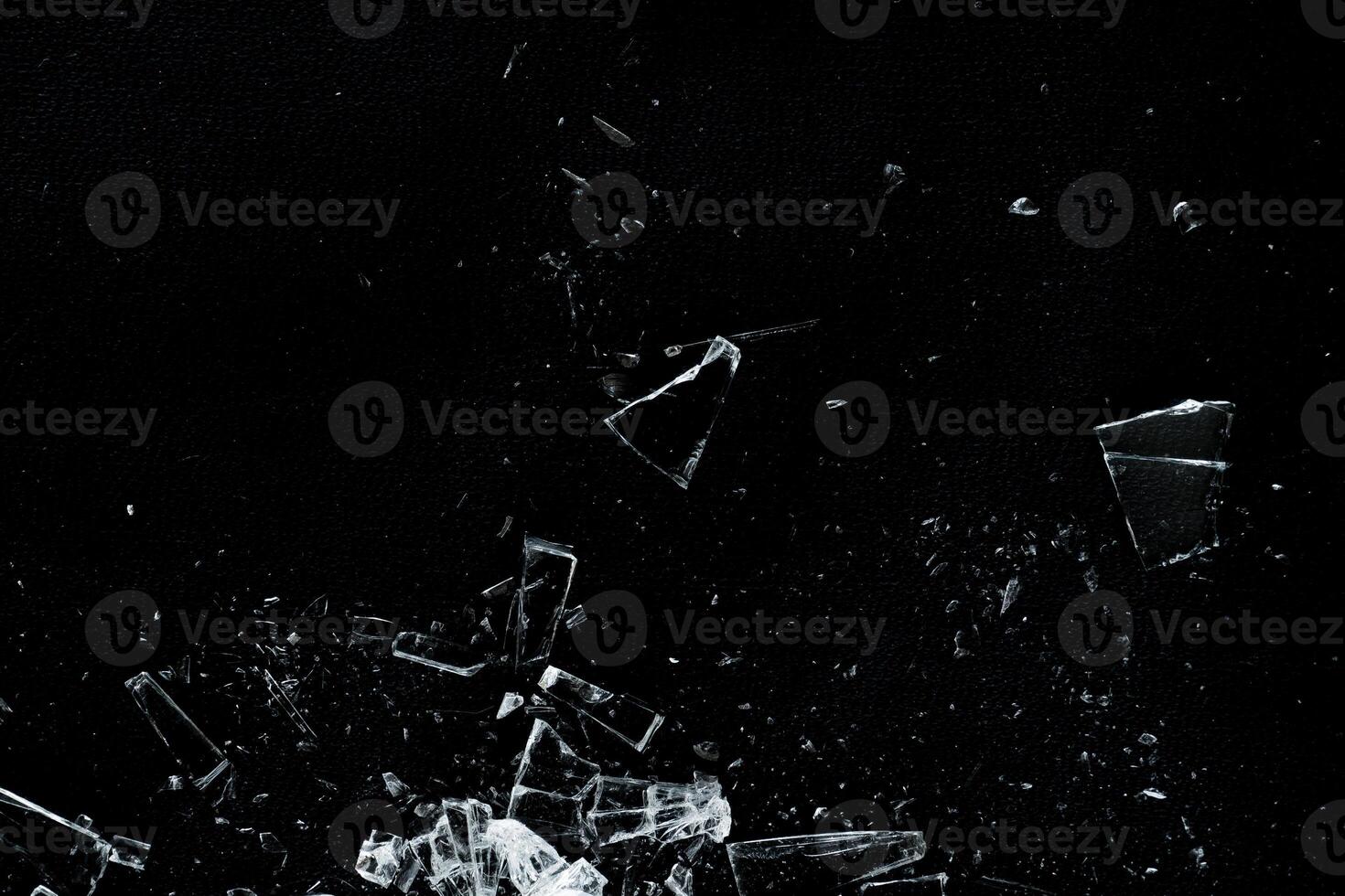 Particle of broken glass texture background photo