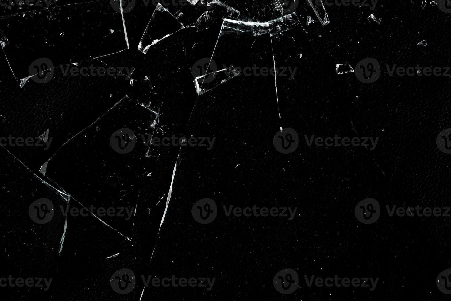 Hole broken glass with crack and particle texture photo