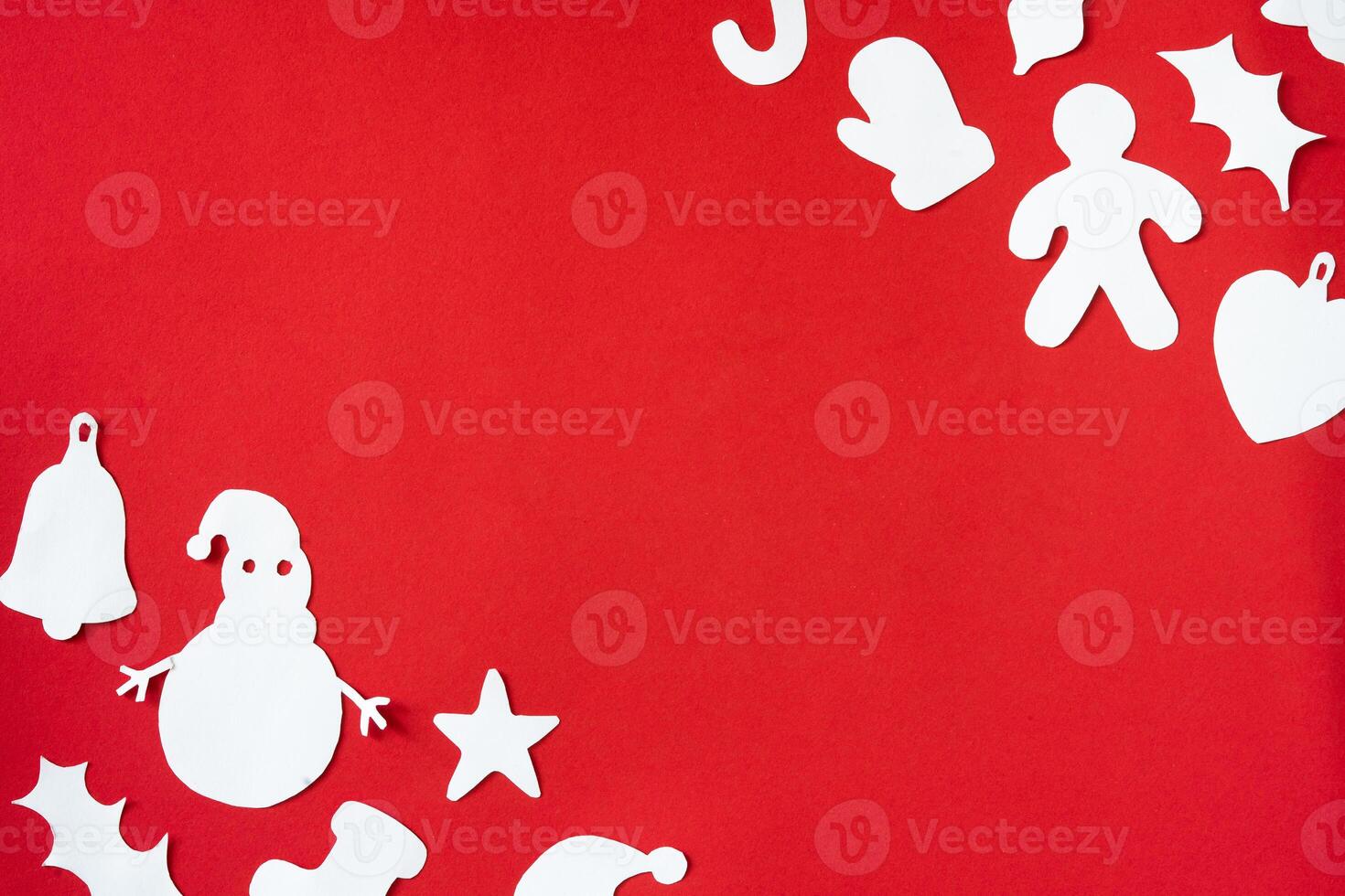 Background of christmas copy space in paper cut out craft photo