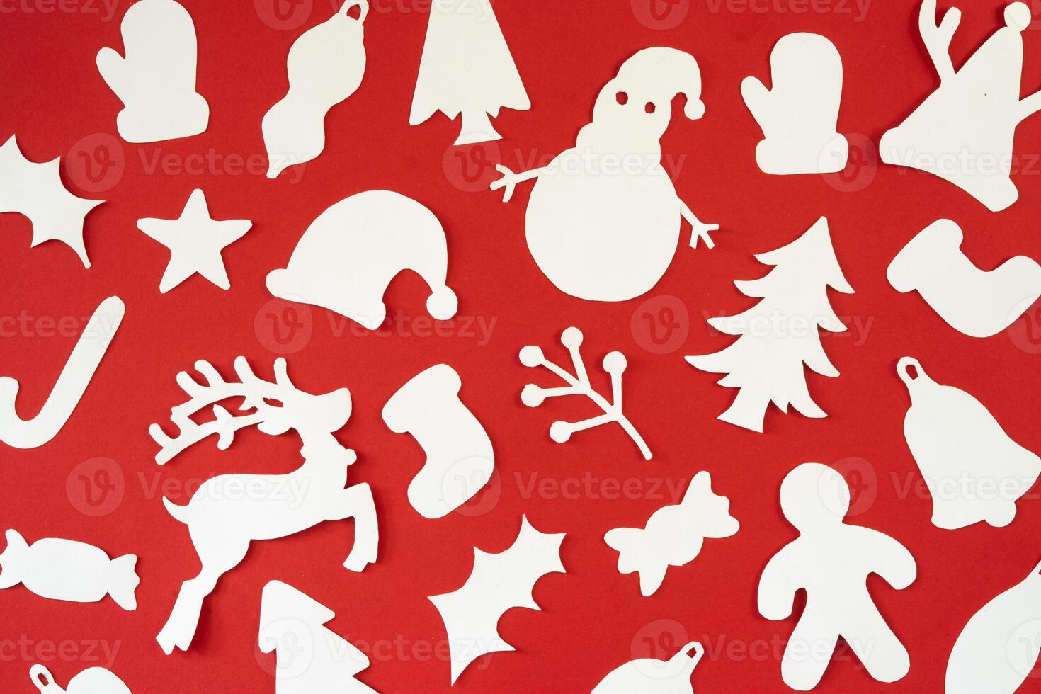 Abstract pattern of winter in paper cut out craft photo